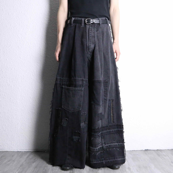 "Re:make" extra buggy denim pants