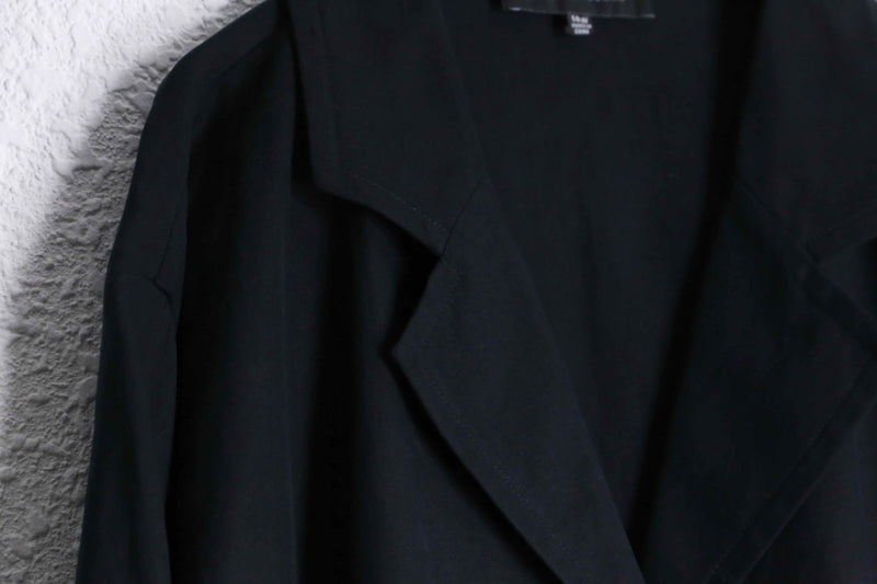 black 3B silk linen L/S shirt jacket