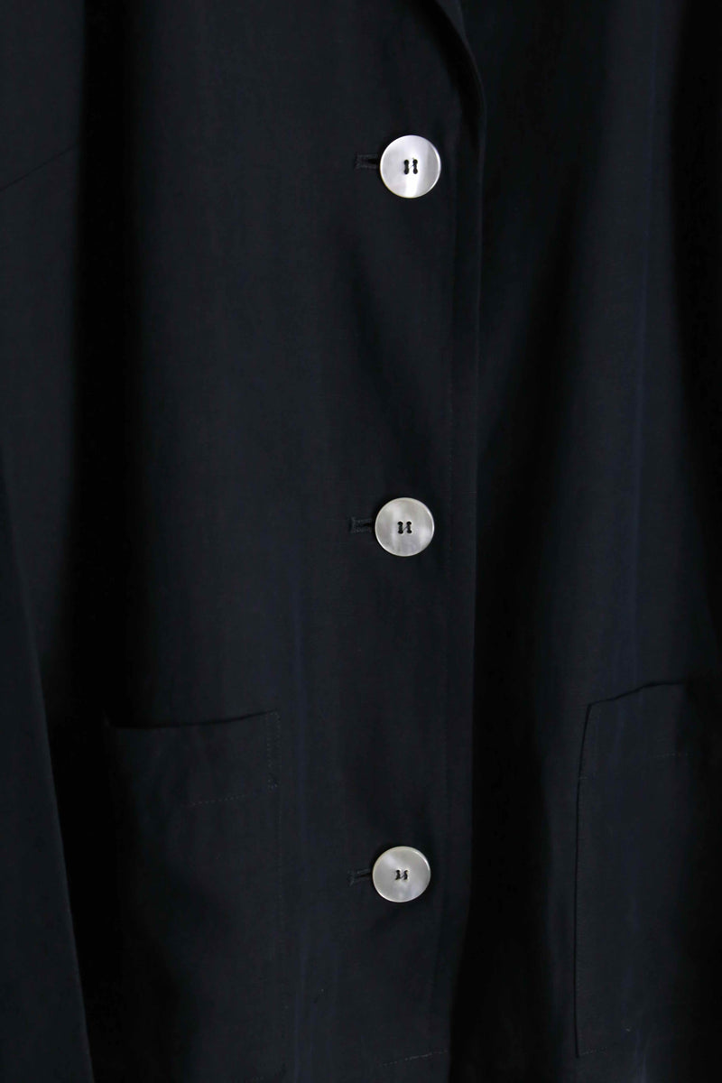 black 3B silk linen L/S shirt jacket