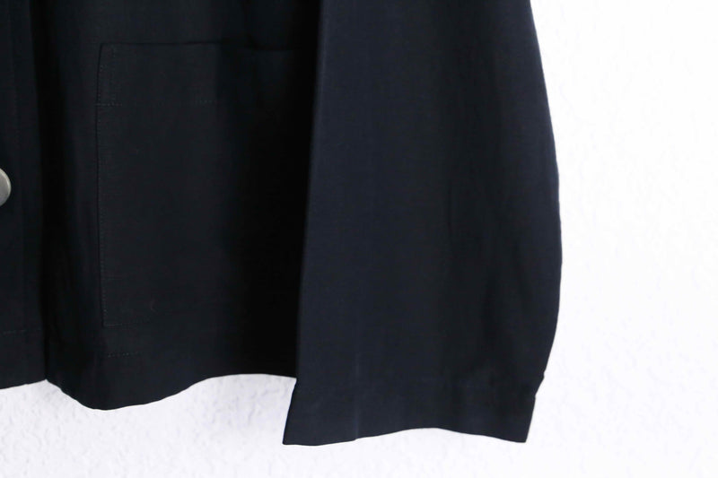 black 3B silk linen L/S shirt jacket