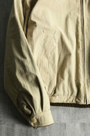 "NAUTICA" brown houndtooth fleece × beige twill reversible short jacket.