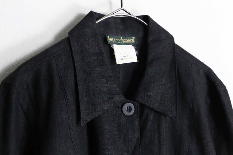 black color linen shirt