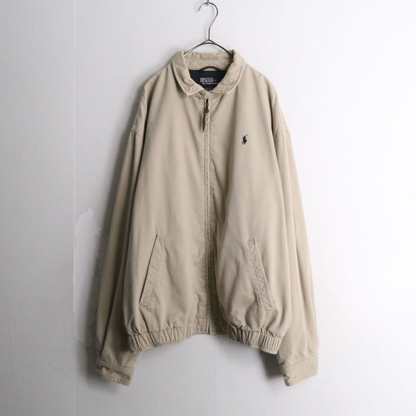 beige cotton fabric harrington jacket