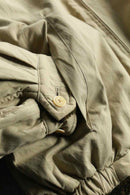 "NAUTICA" brown houndtooth fleece × beige twill reversible short jacket.