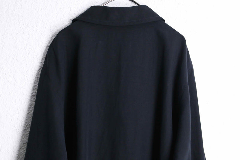 black 3B silk linen L/S shirt jacket