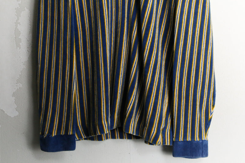 70’s stripe design velour L/S shirt