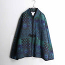blue base ethnic design jacquard china jacket