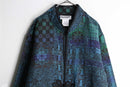 blue base ethnic design jacquard china jacket