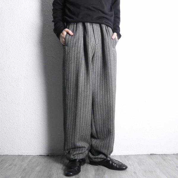 woven stripe wool slacks