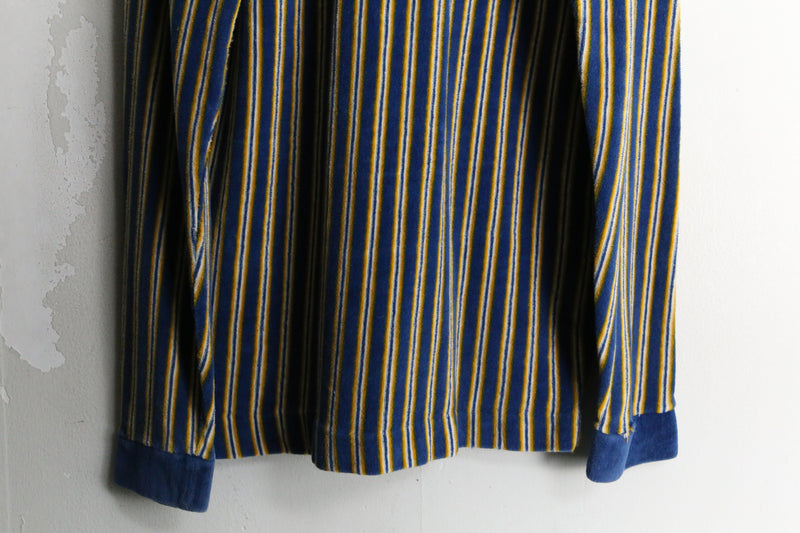 70’s stripe design velour L/S shirt