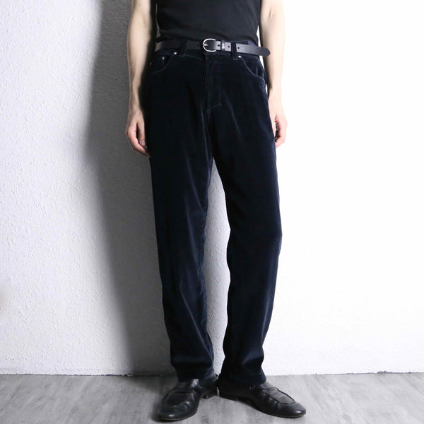 "VERSACE" velour stripe tapered pants