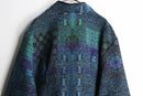 blue base ethnic design jacquard china jacket