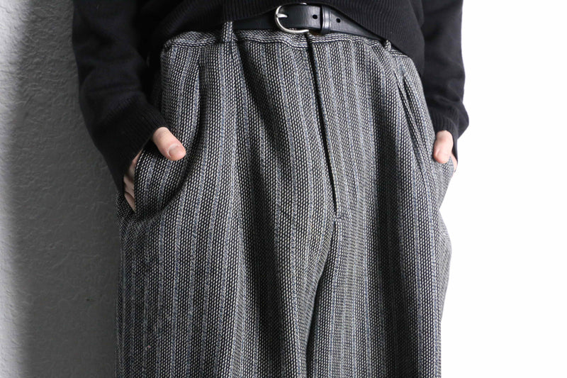 woven stripe wool slacks