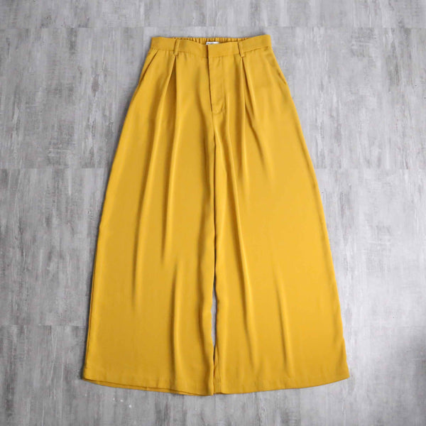 yellow color buggy wide easy slacks