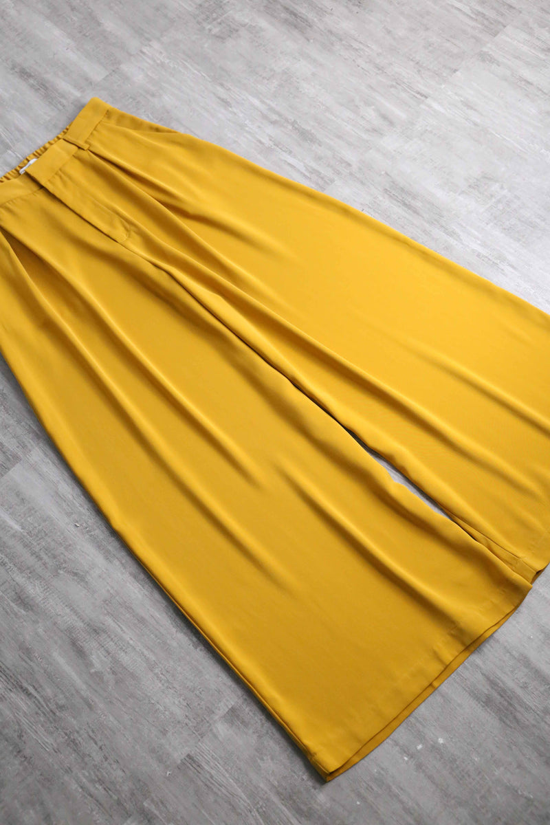 yellow color buggy wide easy slacks