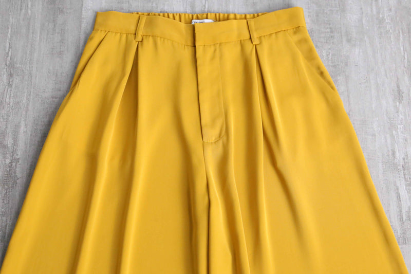 yellow color buggy wide easy slacks