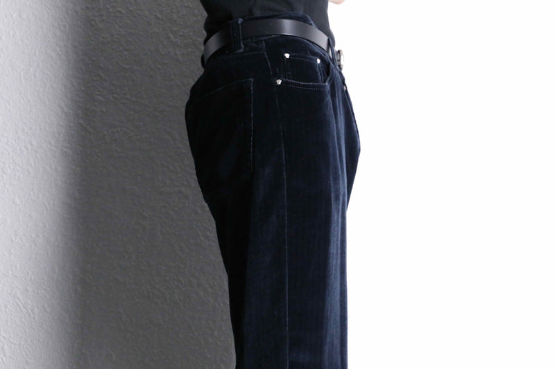 "VERSACE" velour stripe tapered pants