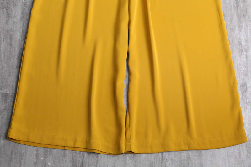 yellow color buggy wide easy slacks