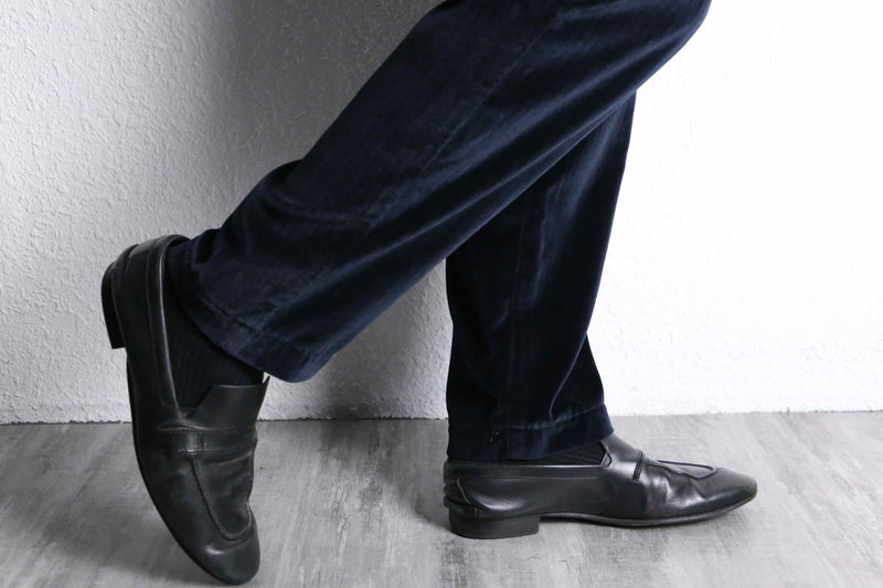 "VERSACE" velour stripe tapered pants