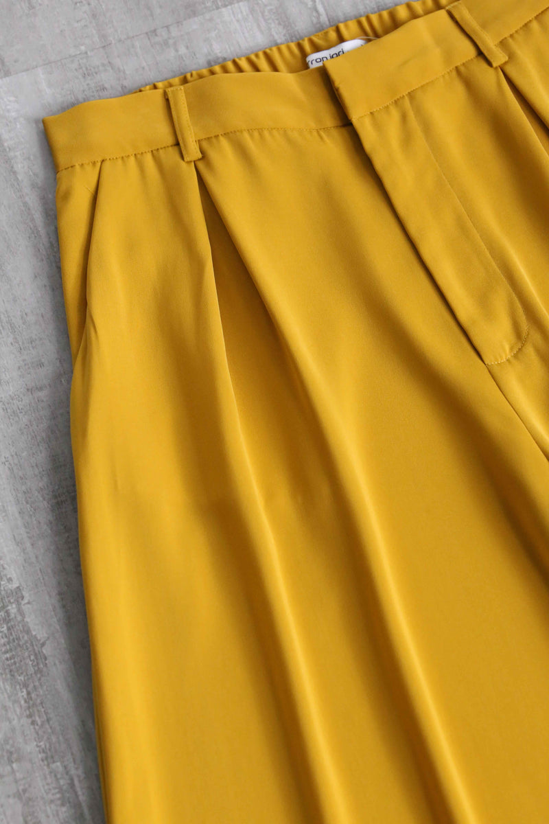 yellow color buggy wide easy slacks