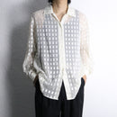 pure white pattern sheer L/S shirt