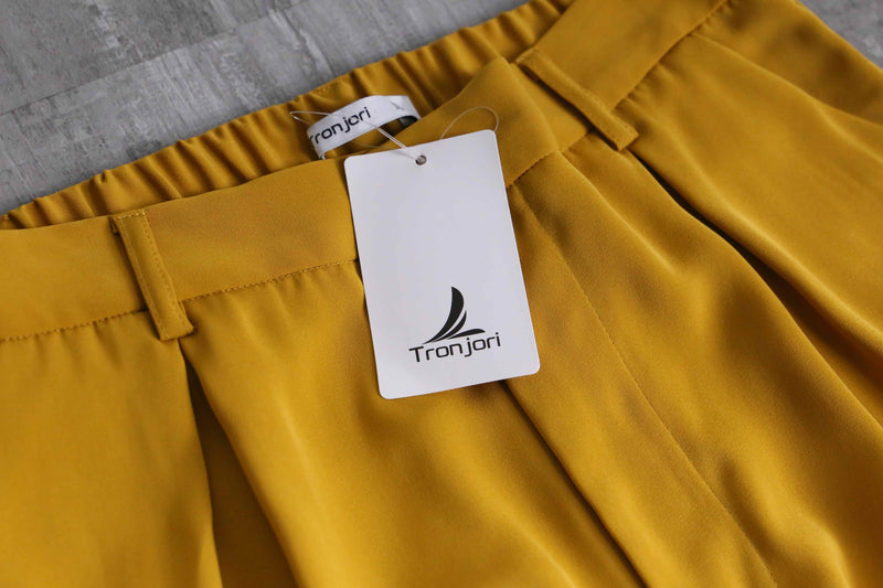 yellow color buggy wide easy slacks