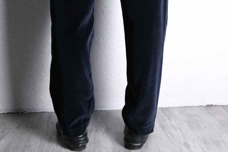 "VERSACE" velour stripe tapered pants