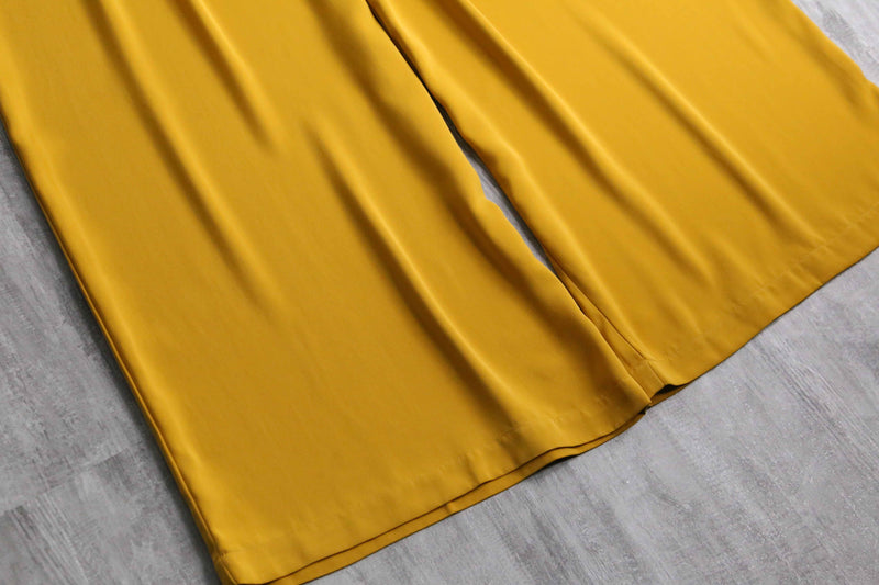 yellow color buggy wide easy slacks