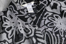 monotone flower motif sheer shirt