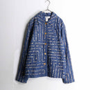 geomatics pattern piping design denim jacket