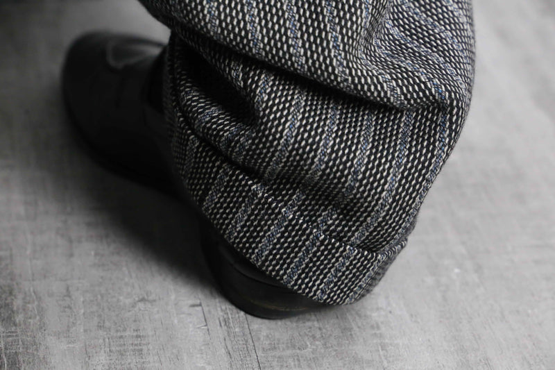 woven stripe wool slacks