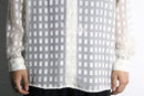 pure white pattern sheer L/S shirt