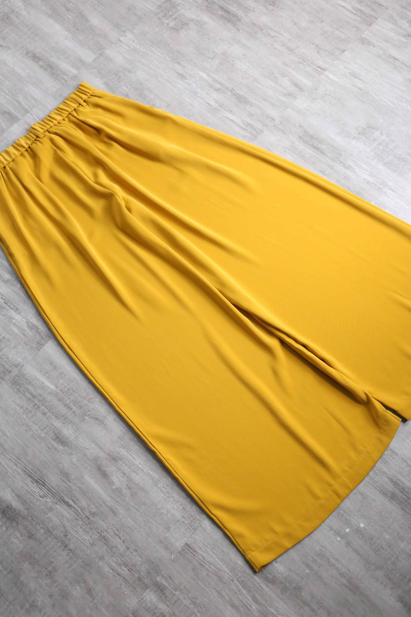 yellow color buggy wide easy slacks
