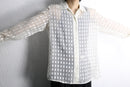 pure white pattern sheer L/S shirt