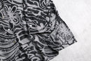 monotone flower motif sheer shirt