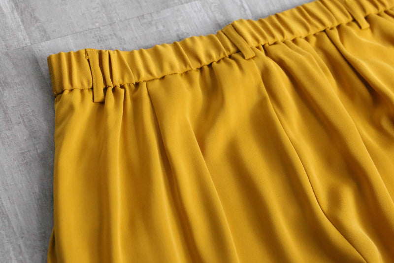 yellow color buggy wide easy slacks