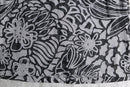 monotone flower motif sheer shirt