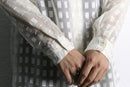 pure white pattern sheer L/S shirt