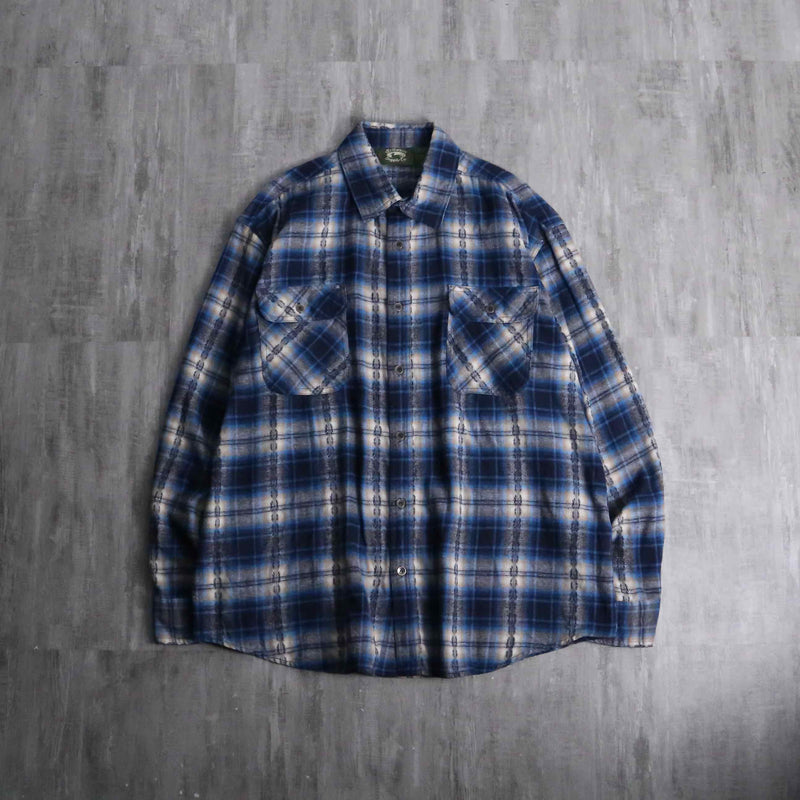 1990s native emb line ombre check nel shirt