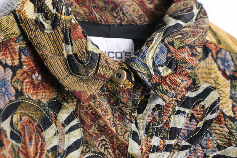 “CHICO'S” full pattern patchwork gobelin jacket