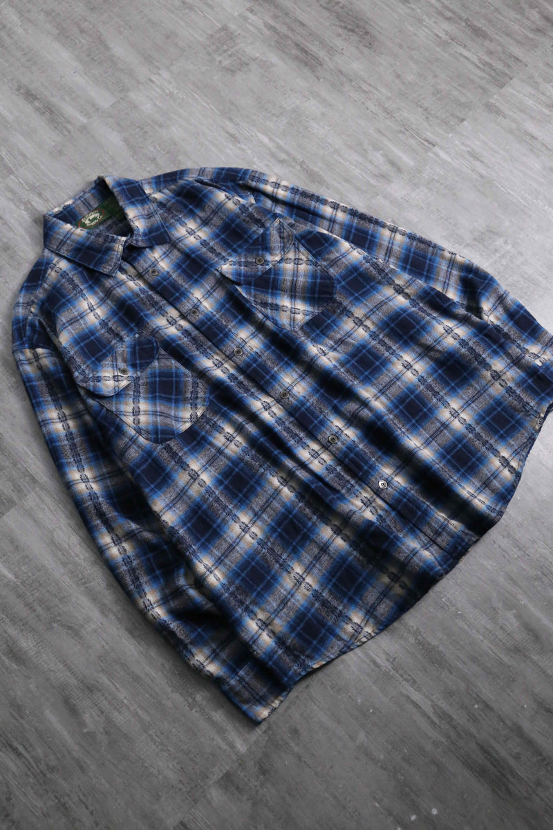 1990s native emb line ombre check nel shirt