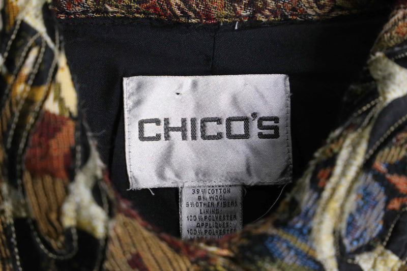 “CHICO'S” full pattern patchwork gobelin jacket