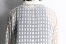 pure white pattern sheer L/S shirt