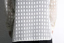 pure white pattern sheer L/S shirt