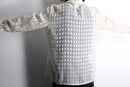 pure white pattern sheer L/S shirt