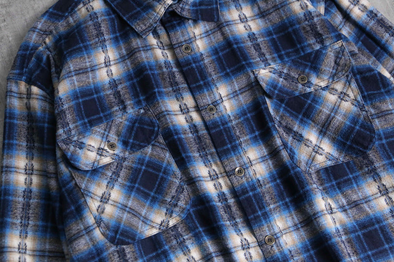 1990s native emb line ombre check nel shirt