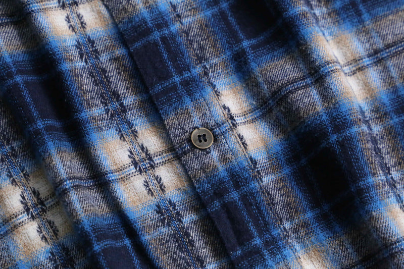 1990s native emb line ombre check nel shirt