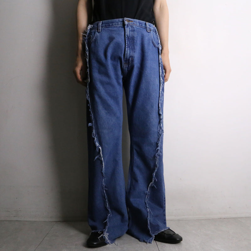 "Re:make" side docking flare denim