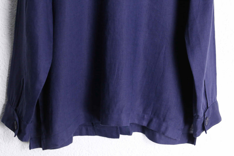 purple-ish blue 5B L/S  linen shirt jacket