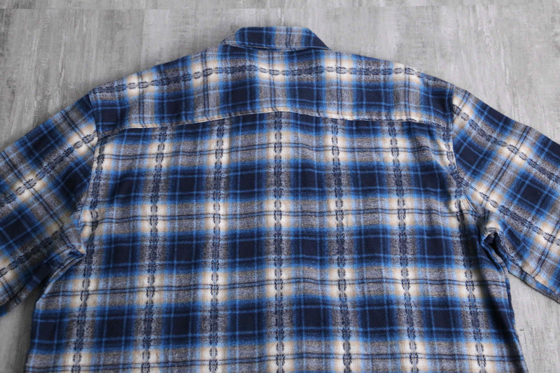 1990s native emb line ombre check nel shirt